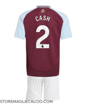Aston Villa Matty Cash #2 Maglia Gara Casa Repliche 2024-25 Bambino